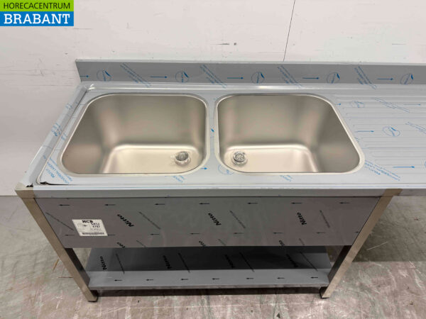 Évier en acier inoxydable double évier Premium-line 160 cm Horeca – Image 4