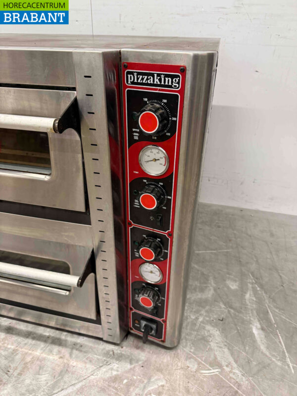 Four à pizza en acier inoxydable 2 x 4 pizzas 400V Horeca – Image 4