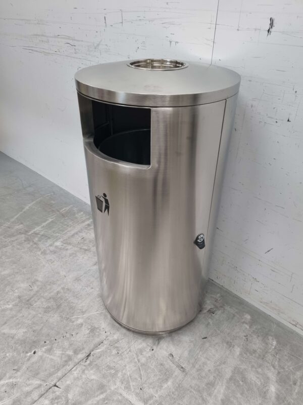 Combisteel Poubelle en acier inoxydable brossé avec cendrier 72,5 ltr Restauration – Image 2