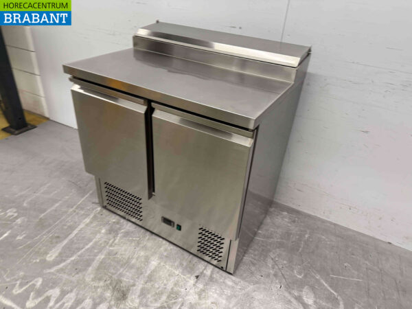 Acier inoxydable Comptoir réfrigéré Saladette 2 portes 90,5 cm 230V Horeca – Image 2