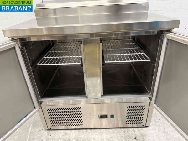Acier inoxydable Comptoir réfrigéré Saladette 2 portes 90,5 cm 230V Horeca – Image 4