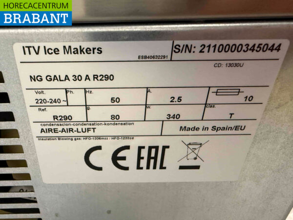 Machine à glaçons ITV Quasar en acier inoxydable Machine à glaçons 33 kg p/d 230V Horeca – Image 5