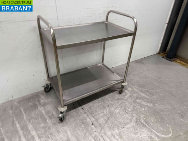 Chariot de service en acier inoxydable 2 étages 85 cm Horeca – Image 2