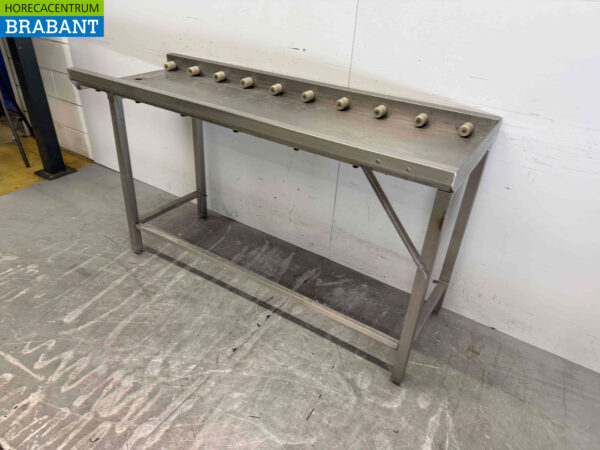 Acier inoxydable Table d'égouttage / convoyeur à rouleaux pour lave-vaisselle à poussoir 168 cm Horeca – Image 3