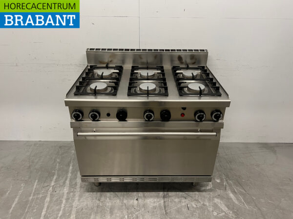 Plaque de cuisson à 6 feux en acier inoxydable 105 cm GAS Horeca