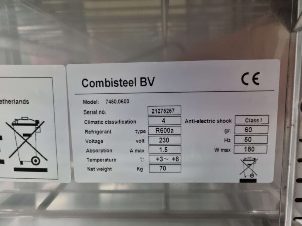 Acier inoxydable Combisteel Vitrine réfrigérée 111 cm 230V Horeca – Image 6