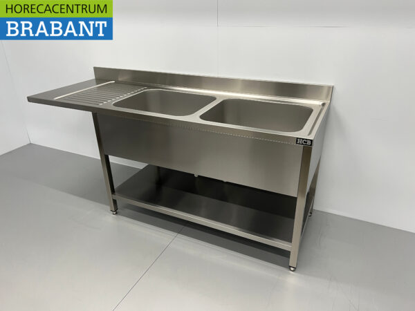 Evier en acier inoxydable double évier Premium-line 200 cm Horeca – Image 2