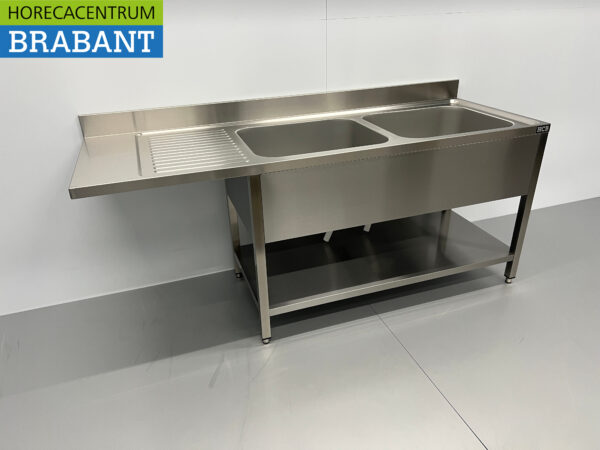 Evier en acier inoxydable double évier Premium-line 200 cm Horeca – Image 3