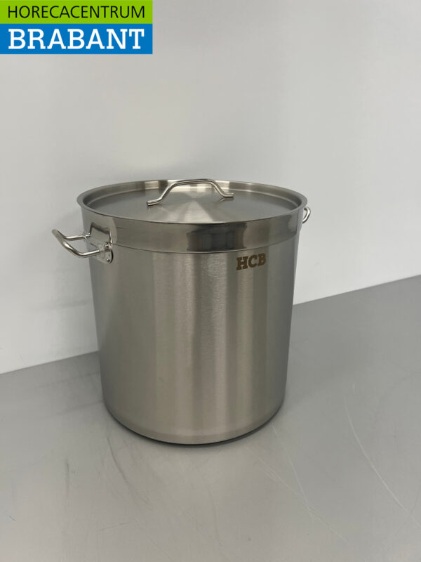 Acier inoxydable HCB Poêle à soupe Poêle de cuisson Induction 36.5 x 37 cm 33 litres Horeca – Image 2