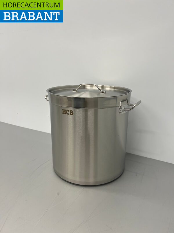 Acier inoxydable HCB Poêle à soupe Poêle de cuisson Induction 36.5 x 37 cm 33 litres Horeca – Image 3