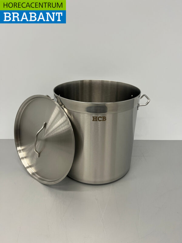 Acier inoxydable HCB Poêle à soupe Poêle de cuisson Induction 36.5 x 37 cm 33 litres Horeca – Image 4