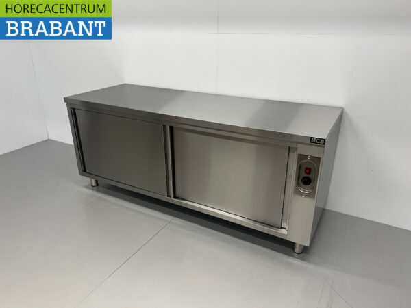 Acier inoxydable Armoire chauffante 2 portes coulissantes Premium-line 200 cm Horeca – Image 2