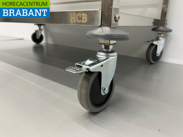 Chariot de service en acier inoxydable 2 étages 95 cm Horeca – Image 5