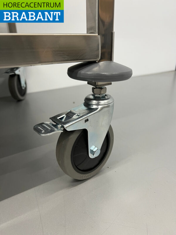 Chariot de service en acier inoxydable 2 étages 95 cm Horeca – Image 4