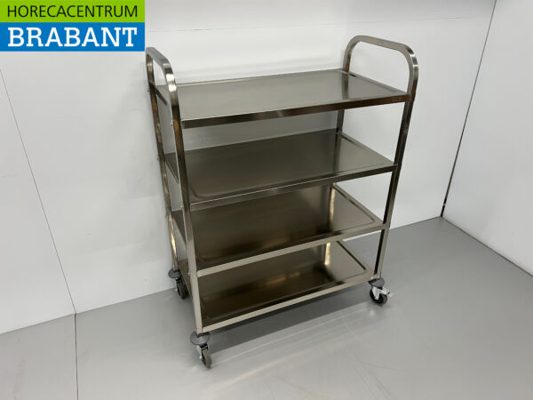 Chariot de service en acier inoxydable 4 étages 95 cm Horeca – Image 2