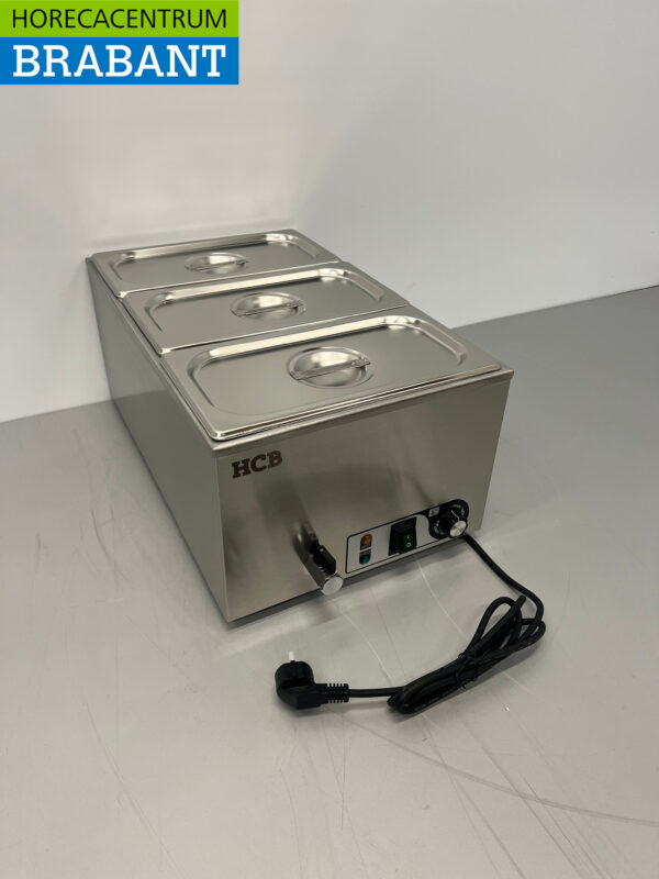 Bain-marie en acier inoxydable 3 x 1/3 GN 230V Horeca – Image 2