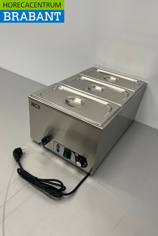 Bain-marie en acier inoxydable 3 x 1/3 GN 230V Horeca – Image 3