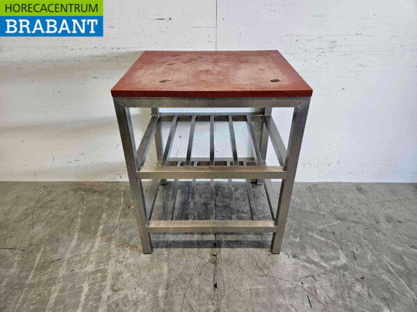 Acier inoxydable Polyéthylène PE Table de découpe Table de travail 70 x 60,5 x 87,5 cm Restauration Boucherie