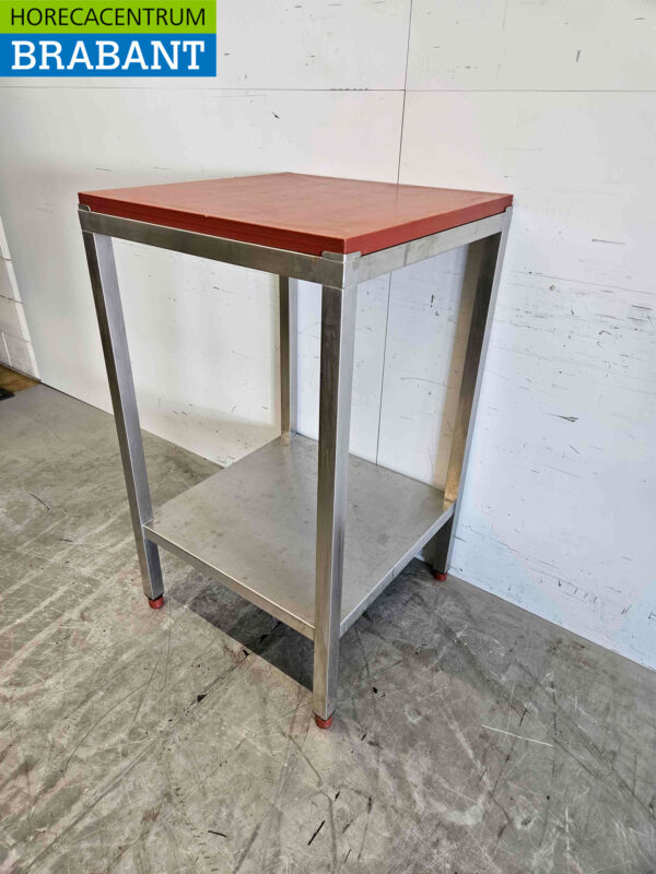 Acier inoxydable Polyéthylène PE Table de découpe Table de travail 65 x 65 x 111,5 cm Restauration Boucherie – Image 3