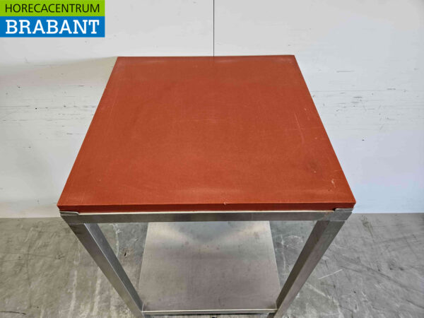 Acier inoxydable Polyéthylène PE Table de découpe Table de travail 65 x 65 x 111,5 cm Restauration Boucherie – Image 4