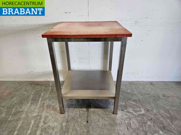 Table de découpe en acier inoxydable Polyéthylène PE Table de travail 70 x 70 x 92 cm Restauration Boucherie