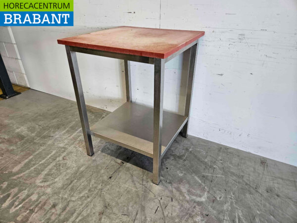 Table de découpe en acier inoxydable Polyéthylène PE Table de travail 70 x 70 x 92 cm Restauration Boucherie – Image 2