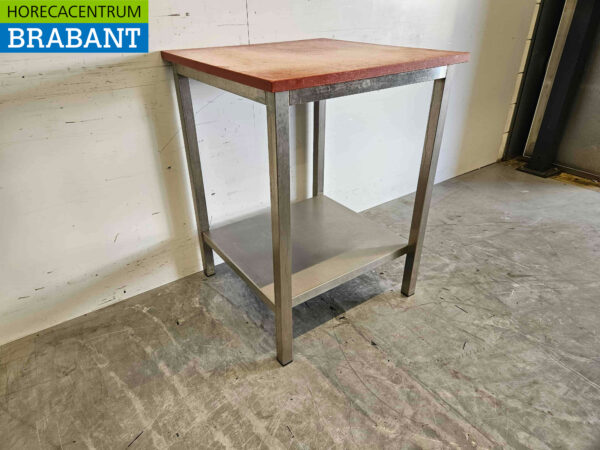 Table de découpe en acier inoxydable Polyéthylène PE Table de travail 70 x 70 x 92 cm Restauration Boucherie – Image 3
