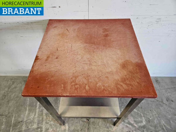 Table de découpe en acier inoxydable Polyéthylène PE Table de travail 70 x 70 x 92 cm Restauration Boucherie – Image 4