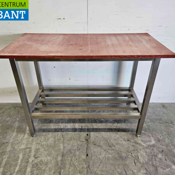Acier inoxydable Polyéthylène PE Table de découpe Table de travail 124,5 x 62,5 x 89 cm Restauration Boucherie