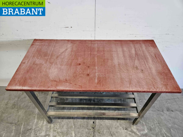 Acier inoxydable Polyéthylène PE Table de découpe Table de travail 124,5 x 62,5 x 89 cm Restauration Boucherie – Image 5