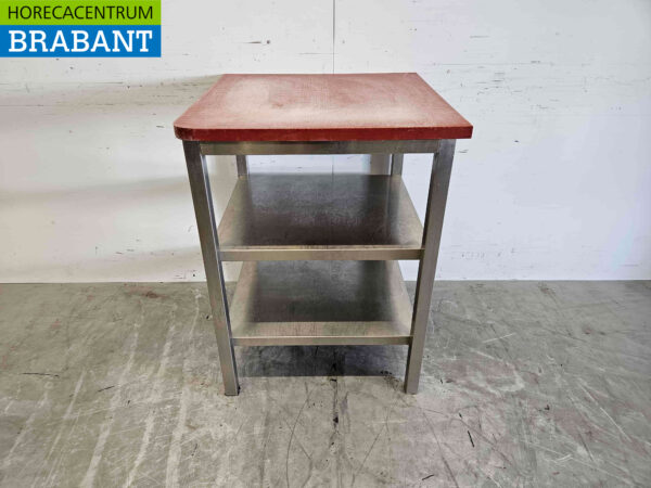 Table de découpe en acier inoxydable Polyéthylène PE Table de travail 70 x 70 x 92 cm Restauration Boucherie