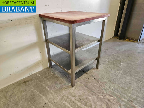Table de découpe en acier inoxydable Polyéthylène PE Table de travail 70 x 70 x 92 cm Restauration Boucherie – Image 2