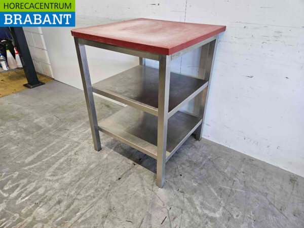 Table de découpe en acier inoxydable Polyéthylène PE Table de travail 70 x 70 x 92 cm Restauration Boucherie – Image 3