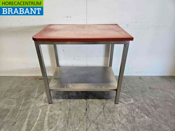 Acier inoxydable Polyéthylène PE Table de découpe Table de travail 99 x 70 x 93 cm Restauration Boucherie