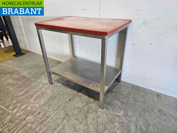 Acier inoxydable Polyéthylène PE Table de découpe Table de travail 99 x 70 x 93 cm Restauration Boucherie – Image 2