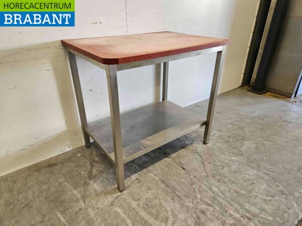 Acier inoxydable Polyéthylène PE Table de découpe Table de travail 99 x 70 x 93 cm Restauration Boucherie – Image 3