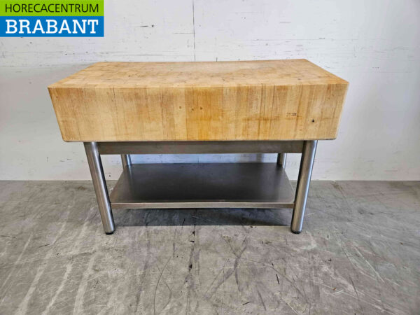 Bloc à hacher en bois 121 x 60,5 x 84,5 cm Restauration Boucherie