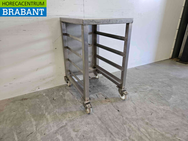 Chariot à plateaux en acier inoxydable 4 x 60/40 cm Bakerynorm Horeca – Image 2