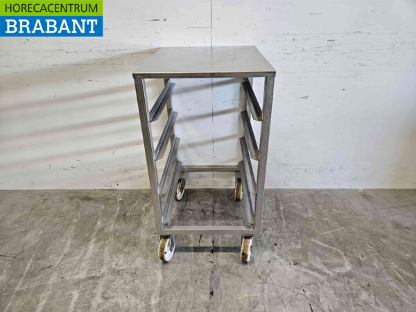 Chariot à plateaux en acier inoxydable 4 x 60/40 cm Bakerynorm Horeca