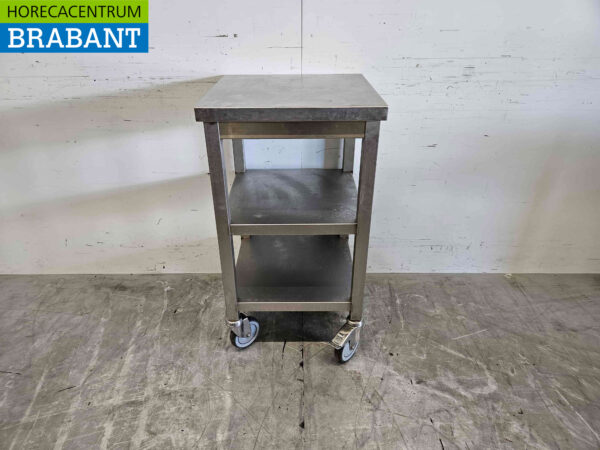 Table de travail mobile en acier inoxydable 50 x 50 x 90,5 cm Restauration