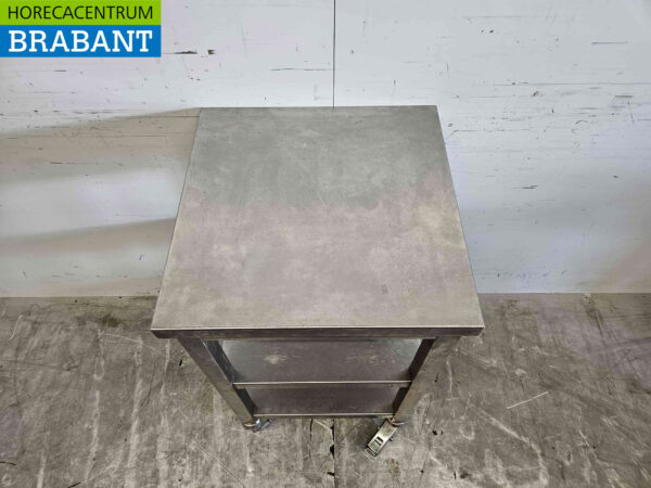 Table de travail mobile en acier inoxydable 50 x 50 x 90,5 cm Restauration – Image 4