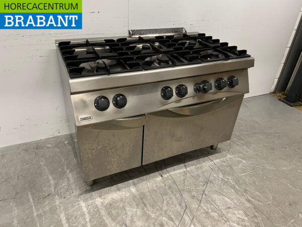 Cuisinière Zanussi en acier inoxydable à 6 feux avec four Restauration au GAZ – Image 3