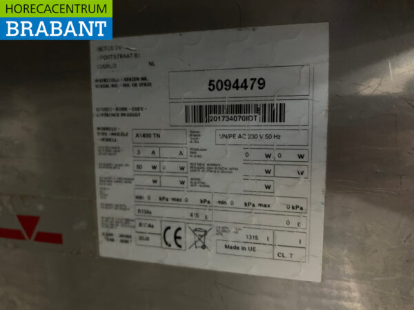 Réfrigérateur Metos à double porte en acier inoxydable 1400 litres 230V Horeca – Image 5