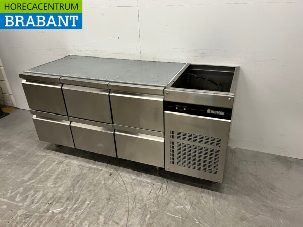 Établi réfrigéré Inomak en acier inoxydable 6 tiroirs 178,5 cm 230V Horeca – Image 2
