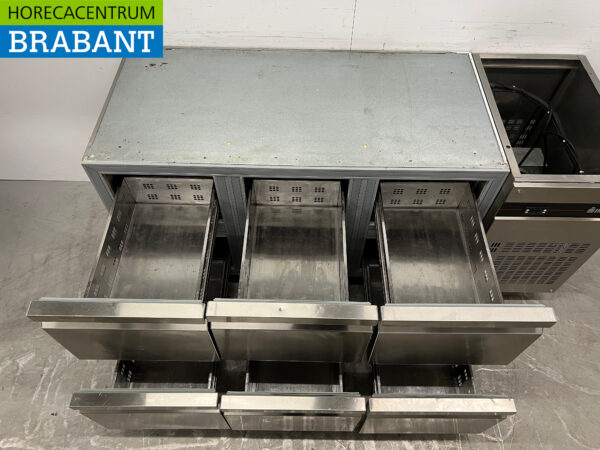Établi réfrigéré Inomak en acier inoxydable 6 tiroirs 178,5 cm 230V Horeca – Image 4