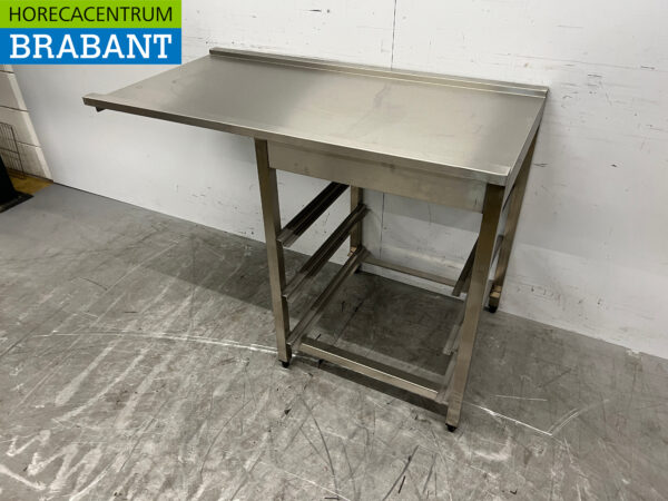 Acier inoxydable Table d'égouttage T.B.V. traversant le lave-vaisselle 122 cm Horeca – Image 2