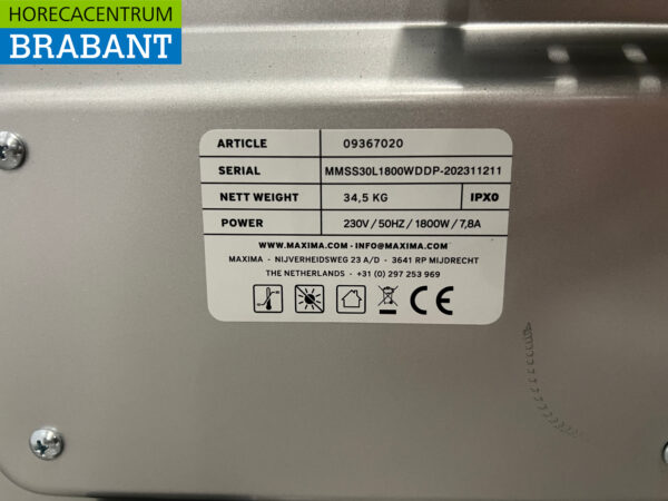 Micro-ondes en acier inoxydable 1800 Watt 230V Horeca – Image 6