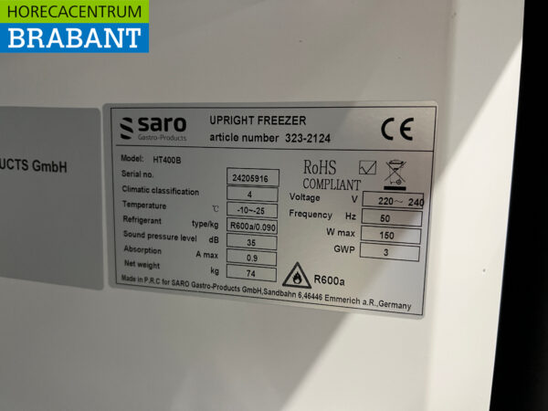 Saro Freezer Armoire de congélation 361 litres 230V Horeca – Image 5
