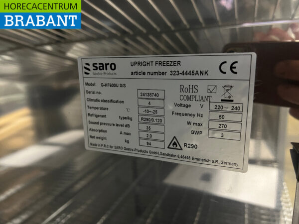 Congélateur Saro en acier inoxydable Congélateur 600 litres 230V Horeca – Image 5
