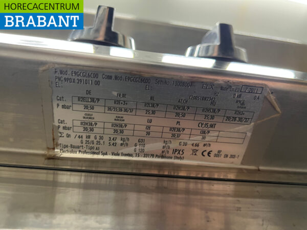 Acier inoxydable Electrolux Cuisinière 6 feux 120 cm propane Horeca – Image 5